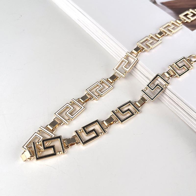 

Двухцветная металлическая цепочка Двухцелевое декоративное платье для женщин Европейские и американские подвески с поясной цепочкой Поясная цепочка