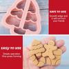8pcs Christmas Cookie Cutter Set Plastic Pressable Christmas Biscuit Cutters