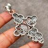 Aquamarine Gemstone Cross Shape Pendant : 925 Sterling Silver Handmade Jewelry Pendant