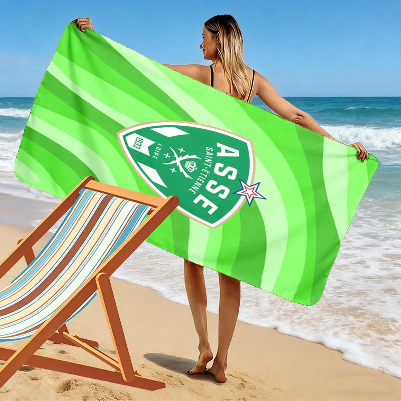 AS Saint-Étienne Print Beach Towel, Large Soft Quick Dry Towel for Beach Camping Swimming