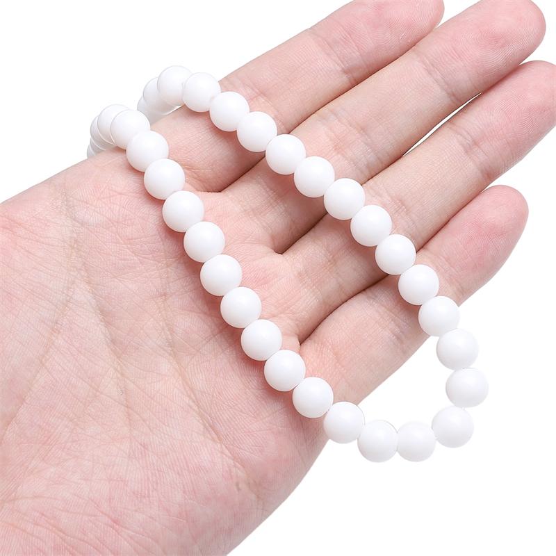 38cm/Str Glass Round Bead Chain for Necklace Bracelet DIY Jewelry Making 4-10mm