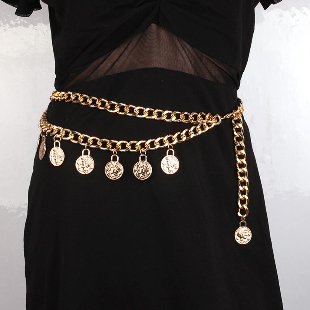 Classical Double Layer Portrait Coin Waist Jewelry Detachable Tassels Trim Adjustable Hip Chain Body Jewelry For Women Fashion Accessories