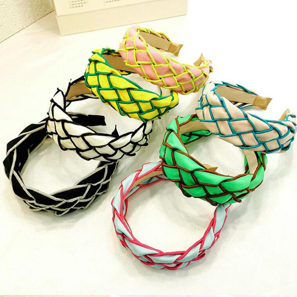 PROLY New Fashion Women Headband Wide Side Braided Hairband Individuality Hand-woven Headwear Girls Hair Accessories