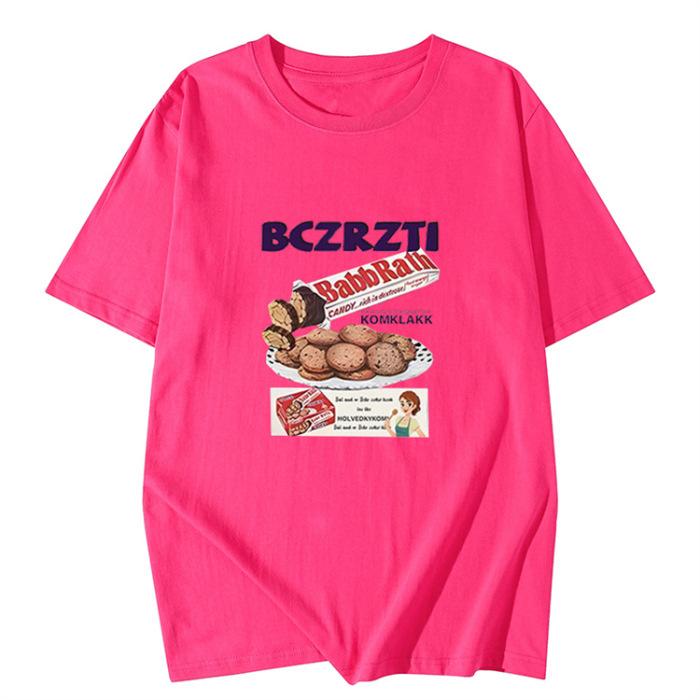 

Cotton short-sleeved t-shirt women s 2025 summer new large size loose and versatile casual design printed top 3XL