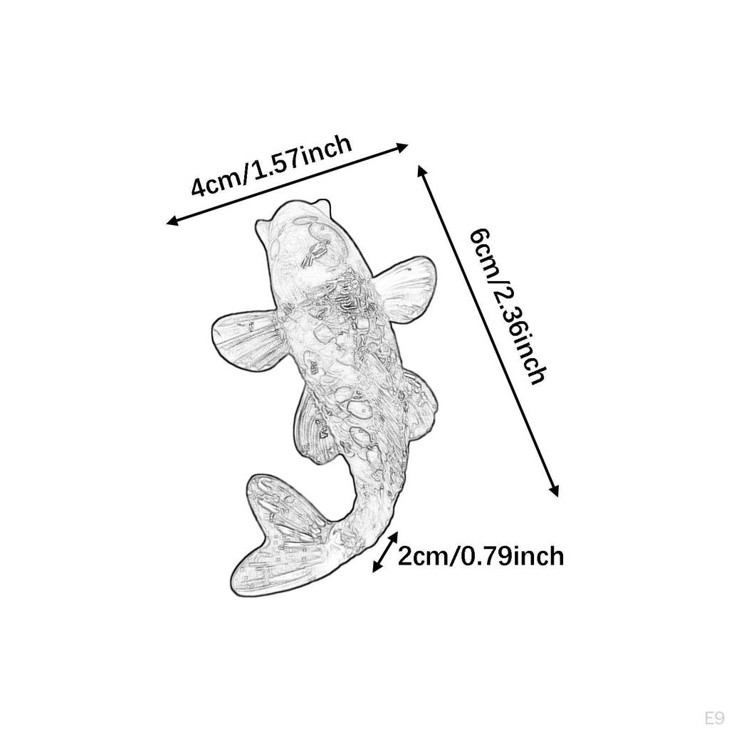 Fish Figurine Miniature Statue Lucky Ornament Sculpture for Office