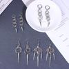 Punk Metal Piercing Curved Spike Earrings For Women Goth Grunge Aesthetic Rivet Earrings Jewelry Gift