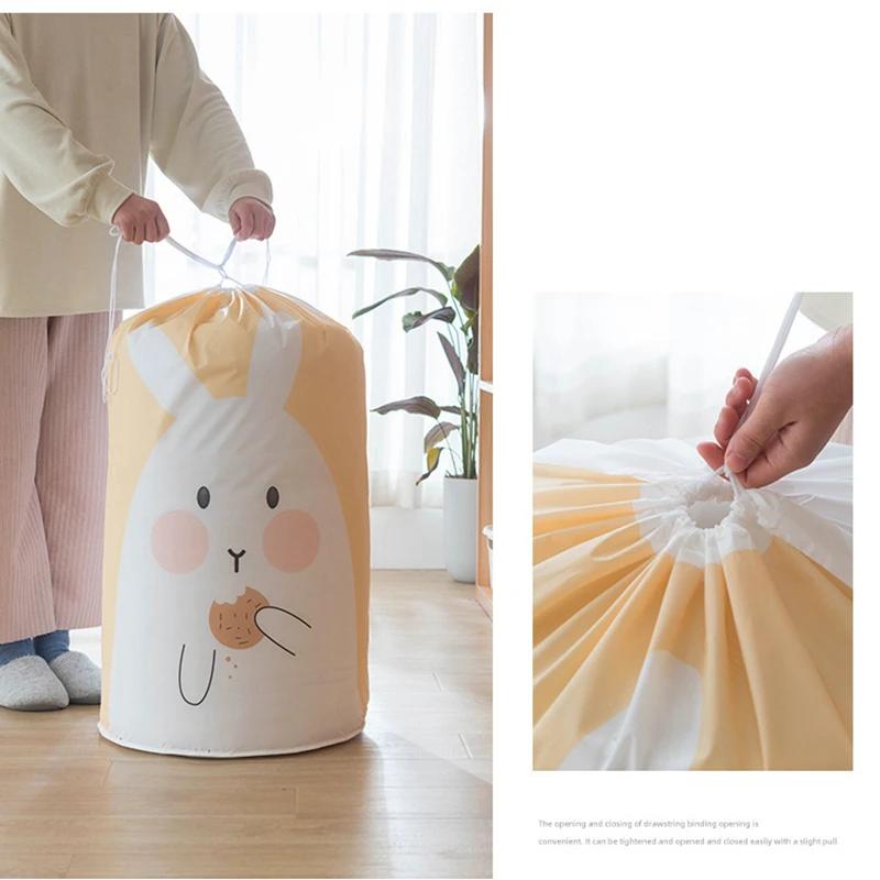 Cartoon Bear Collapsible Storage Bag Transparent Storage Organizers Clothes Blanket Baby Toy Basket Travel Suitcases Quilt Bags