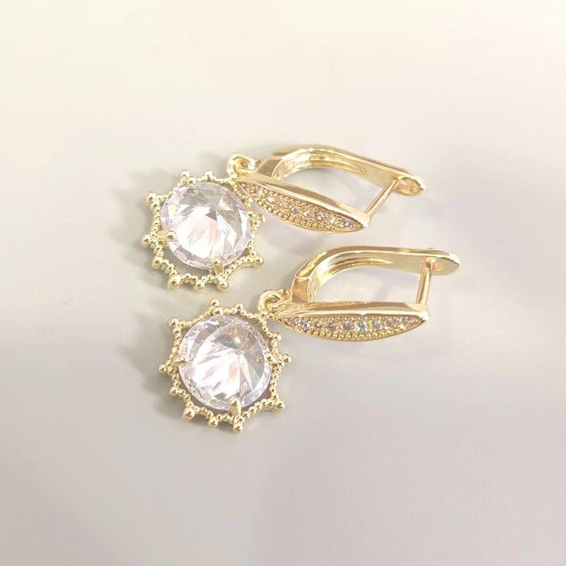 Women's Crystal Drop Earrings Gold Color Geometric Zircon Earring Fashion Party Jewelry Accessories