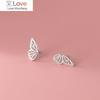 Woozu European Simple Butterfly Pave Zircon Stud Earrings For Women Fashion Sweet Wedding Exquisite 925 Sterling Silver Jewelry
