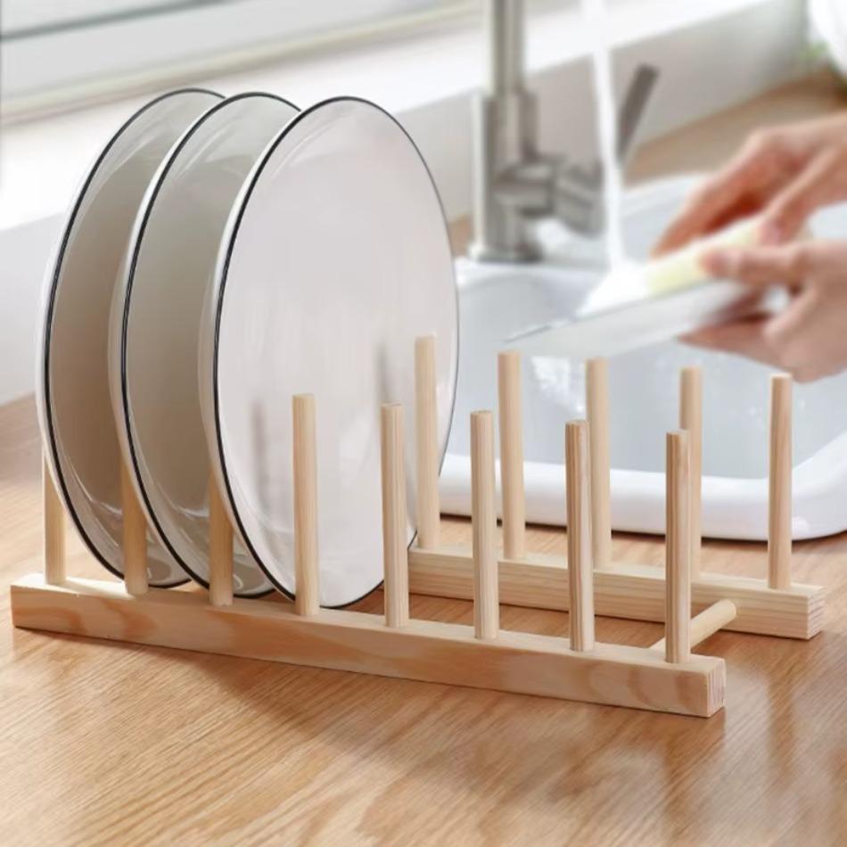 1 Pcs Multifu Kitchen Supplies Drainage Rack Tea Display Wooden Rack Drainage Rack Folding Pu'er Tea Rack Household Storage Rack