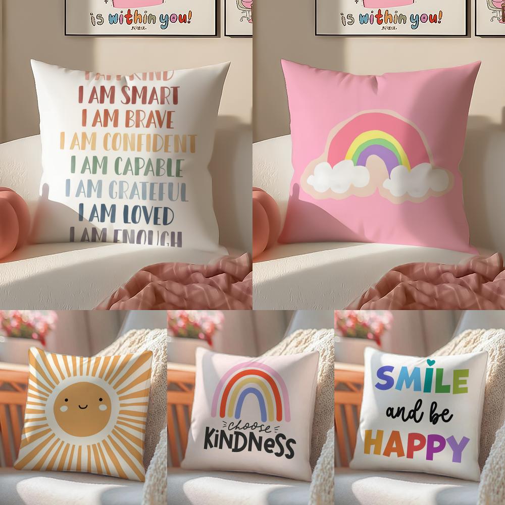 Cartoon Rainbow For Childrens Sleep Companion Pillow Case Pattern Printed Pillowcase For Living Room Sofa Cushion Cover