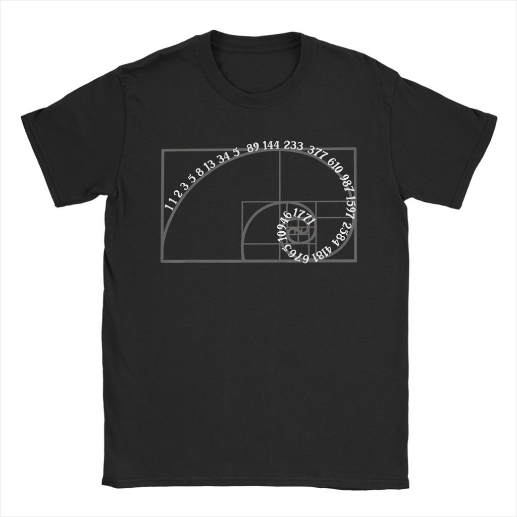 Unisex Unisex Tshirts Fibonacci Golden Ratio Vintage Cotton Tees Short Sleeve Geek Math T Shirts Crewneck Tops Printing