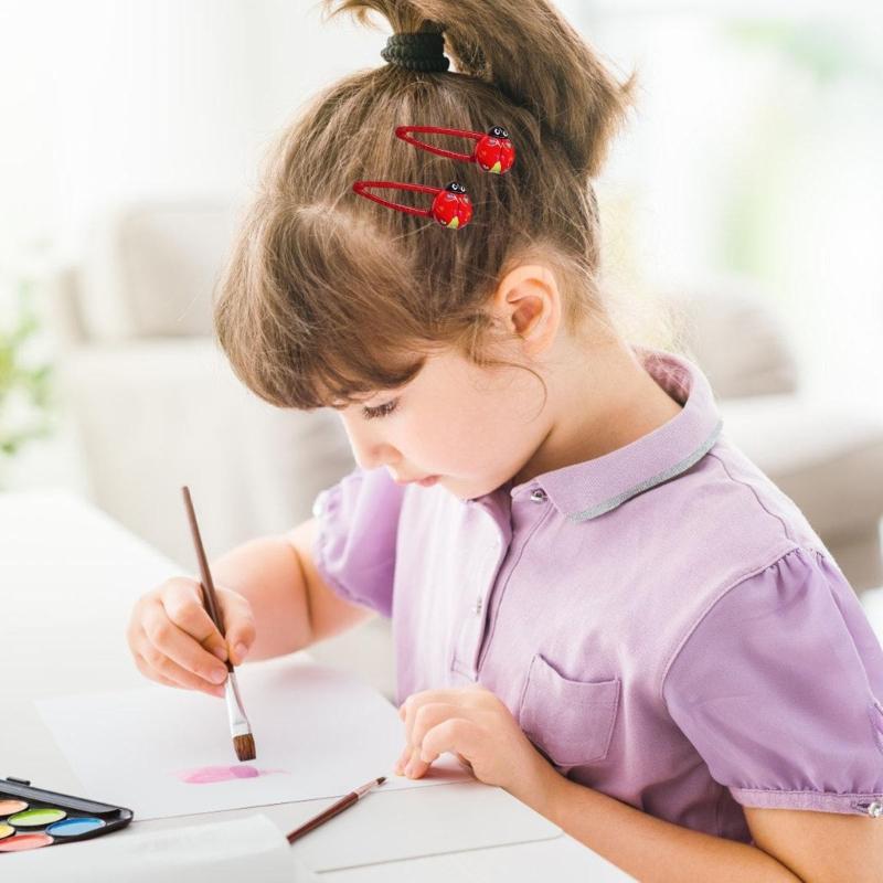 Princess Hair Clip Hair Tie Ladybird Hair Clamps Cute Ladybird Hair Catch Barrettes Strong Hold Hairpin for Girls