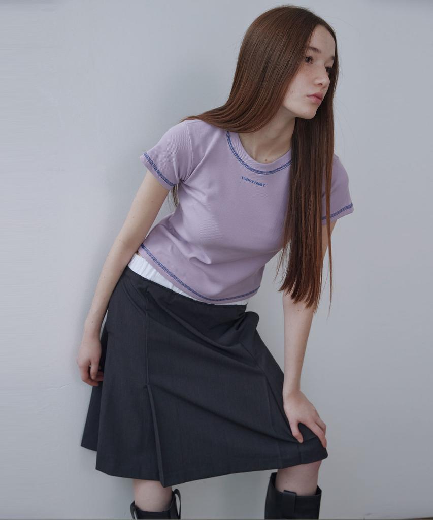 Twenty Forty Kate Pleated Banding Skirt Grey