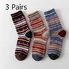 3 Pairs of Women's New Winter Bar Imitation Ferret with Thick Warm Rabbit Wool Tube Socks