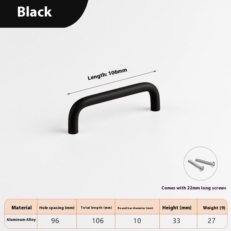 

Красочные простые мебельные ручки, ручки для шкафа, для детской комнаты, шарообразные ручки для ящиков, современная мебельная фурнитура из алюминиевого сплава Black 106MM