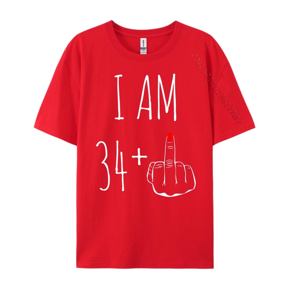 I Am 34 Plus 1 Middle Finger For A 35th Birthday Camisetas Tops S