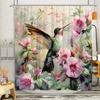 Kolibri Duschvorhang Floral Botanisch Bauernhof Landschaft Vintage Dschungel Modernes Zuhause Polyestergewebe Badezimmerdekor Vorhänge