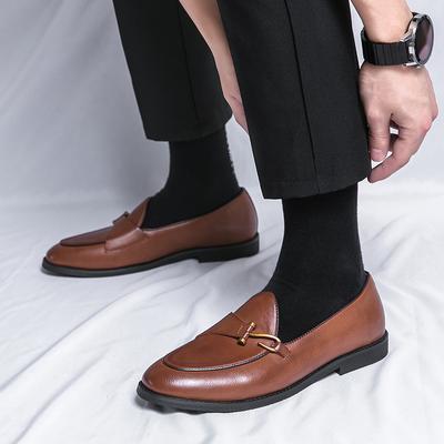 Moda Primavera Nuevo Mocasines de Cuero para Hombre Zapatos de Moda Slip-on Boda Negocios Formales Talla 38-47 Antideslizantes Zapatos Casuales de Cuero para Hombre