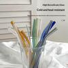 Reusable Eco Friendly Transparent Glass Straws Drinkware Accessory For Smoothies Cocktails Drinking