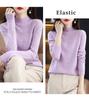Women's Seamless Wool Knit Sweater - Short, Loose, Half-High Neck, Solid Color for Autumn and Winter