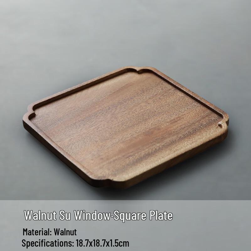 Minimalist Solid Walnut Wood Tea Tray
