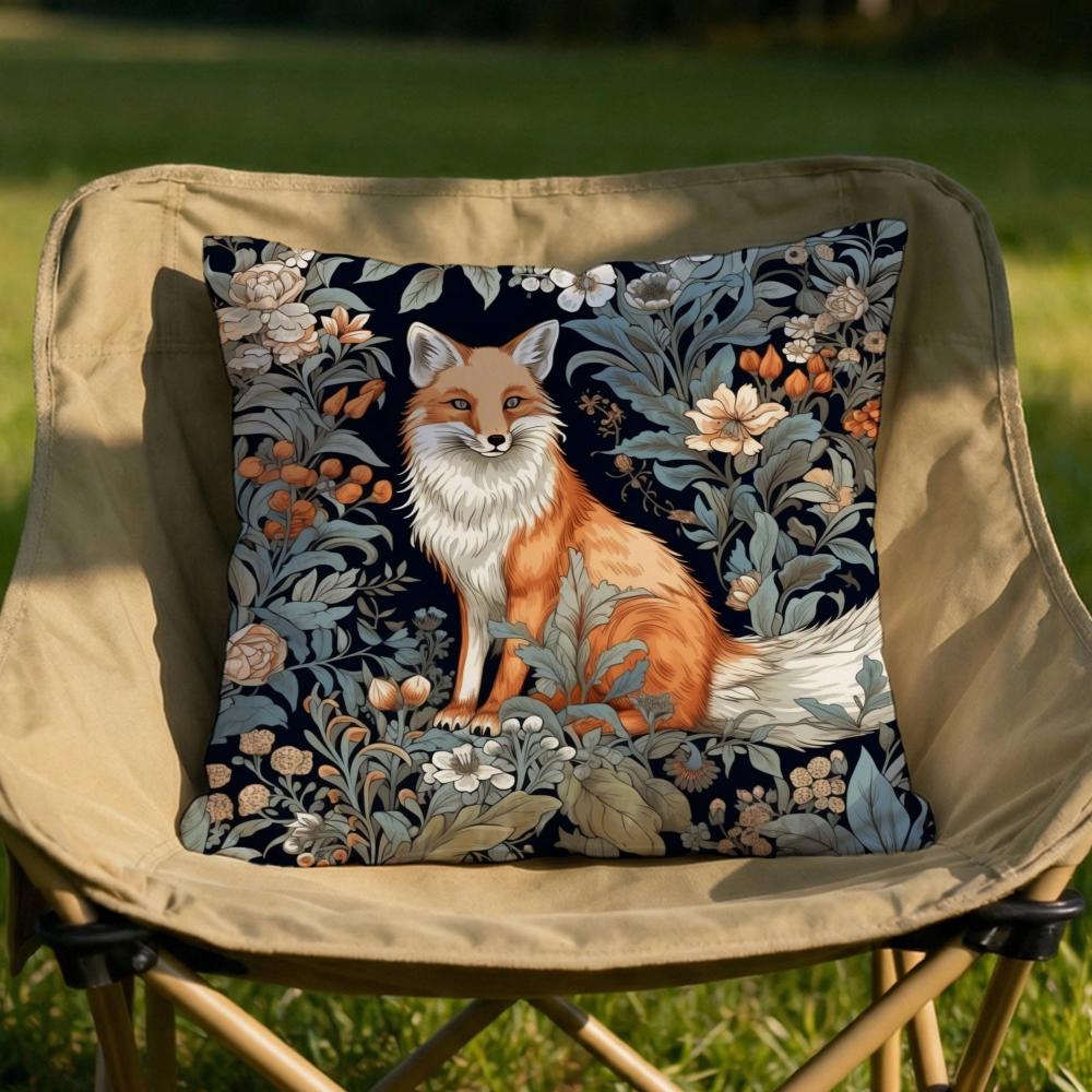 William Morris Art Fox Cushion Cover Soft Reversible  Durable Pillow Cover  MultiScene Use for Home  Car Daily Comfort