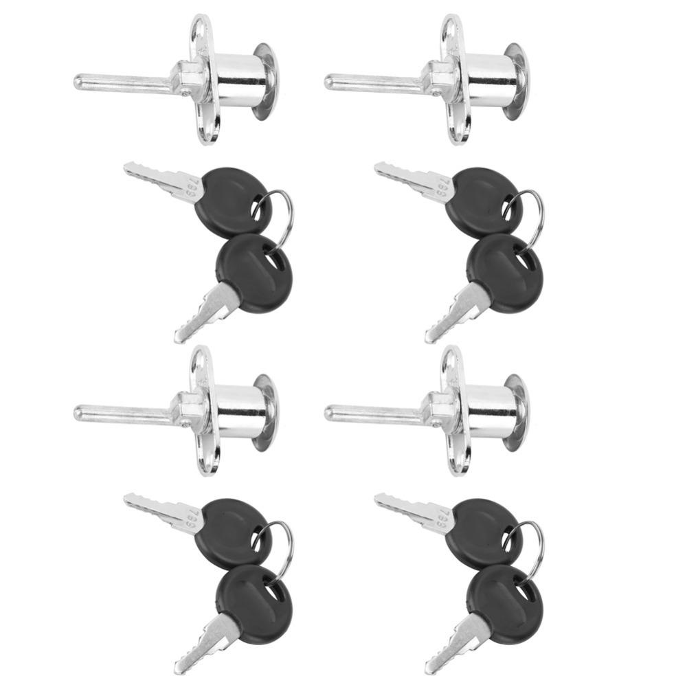 4pcs Security Cam Lock Silver Cabinet Lock Durable Drawer Lock Drawer