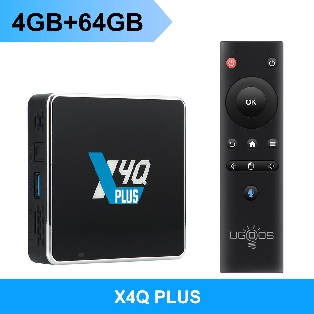 

UGOOS X4Q Extra/Plus/Pro/Cube Smart TV Box Android 11 Amlogic S905X4 Set top Box AV1 1000M Dual Wifi BT5.1 4K 4G 32G/64G/128G 2G/16G 4G64G чёрный