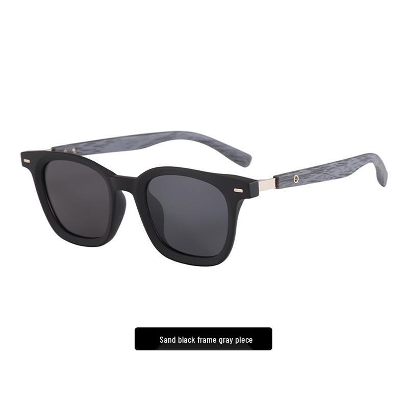 Wood Grain Polarized Sunglasses for Women & Men – UV Protection, High-End Driving, Stylish for Square & Round Faces
