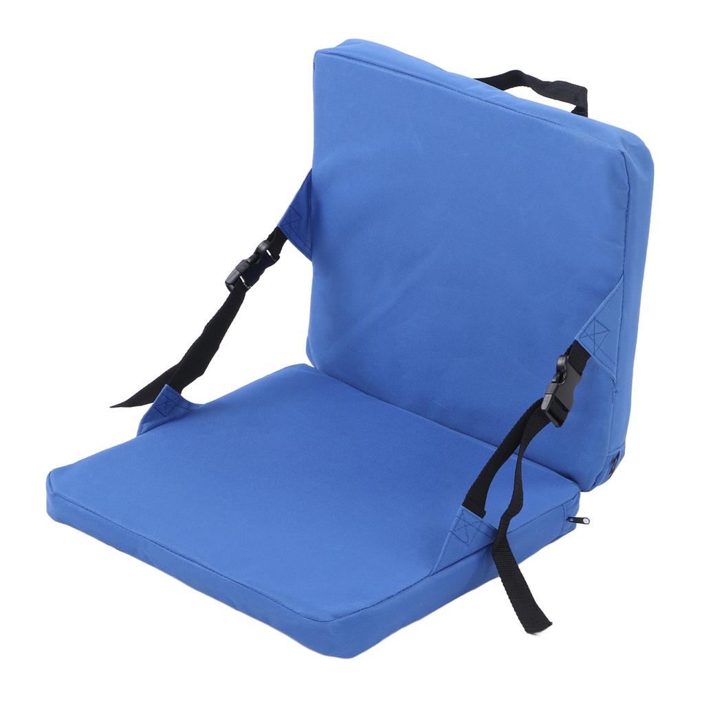 Thickened Anti Dirt Outdoor Seat Back Cushion Portable Folding Stadium Seat with Back Support for Camping Concert Blue