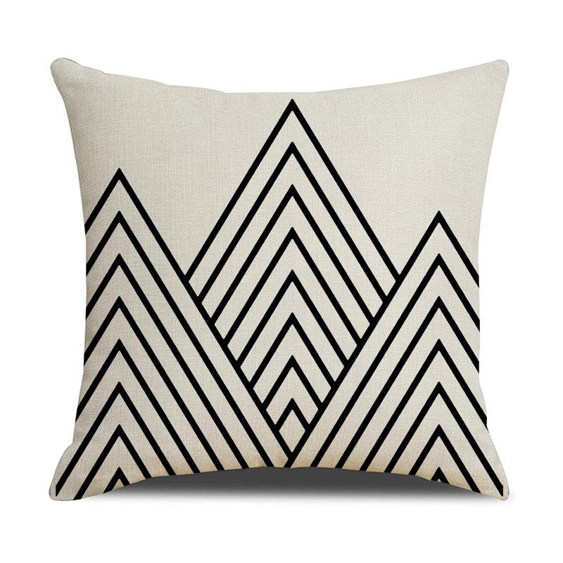 New Black and White Letter Pillowcase Office Sofa Living Room Decoration Linen Cushion