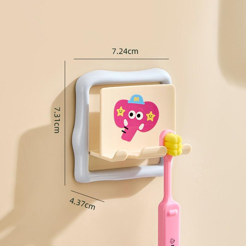 

Dopamine Color Kids Cartoon Toothbrush Holder - Damage-Free Adhesive Bathroom Organizer Rack for Electric Toothbrushes