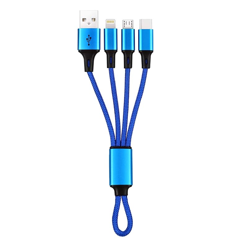 IFLASH 3-в-1 MicroUSB/Type C Кабель, 3 в 1 Мульти USB Зарядка, Короткий, Дорожный Размер 8”, Шнур-брелок для Samsung Galaxy S10 S9 S8, Android-смартфонов, Lightning + TYPE C + Micr