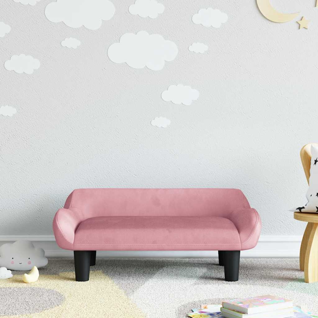 Vidaxl Sofa Dla Dzieci, Różowa, 70X40X24 Cm, Aksamit