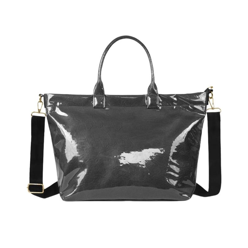 Сумка-тоут Сумка через плечо Искусственная водонепроницаемая Сумка-портфель Большая повседневная сумка на молнии для женщин Работа Свидание чёрный