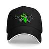 Green Bandit Pirate Logo Baseball Cap with Skull and Cannon Design Black Adjustable Hat for Unisex and Women