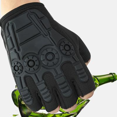 1 Pair Unique Wear-resistant Fastener Tape Design Military Gloves Fingerless Sports Tactical Mitten for Outdoor
