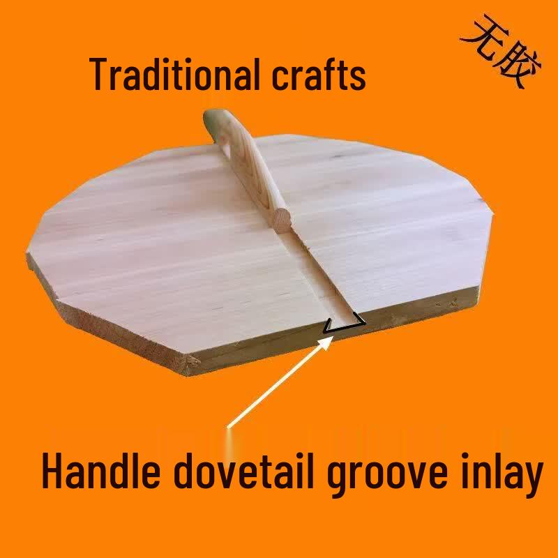 UOSO Handmade Solid Fir Wood Old-Style Carbonized Pot Lid