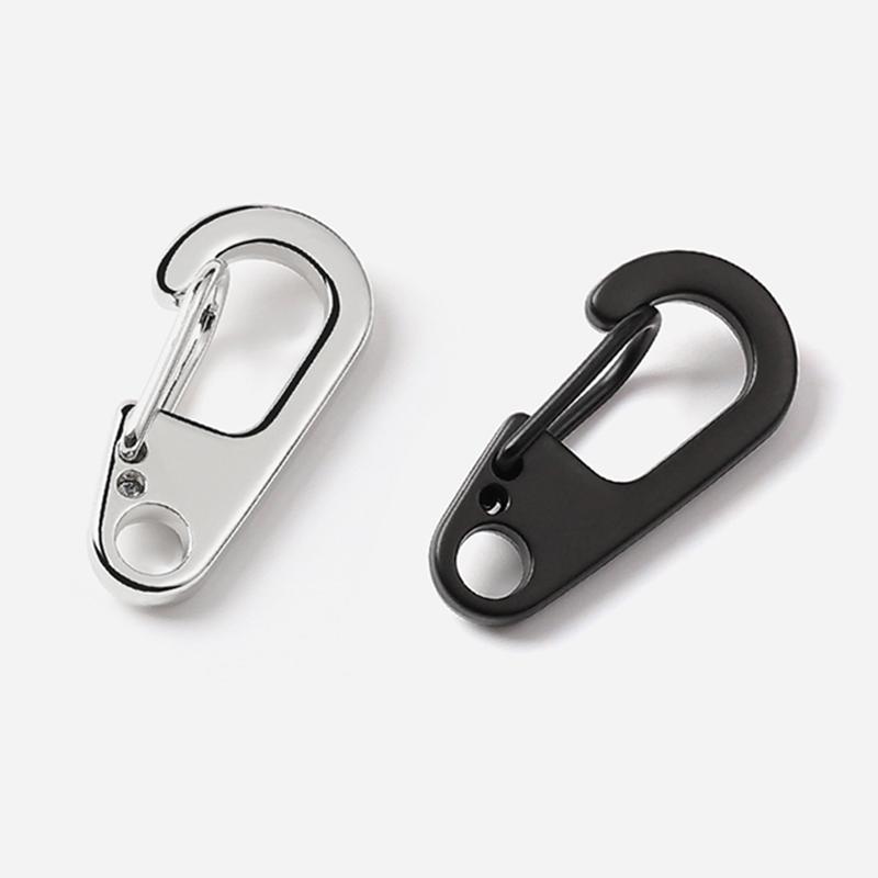 10 stk D Karabinkrok D-Ring nøkkelring Fjærklemmer Mini Aluminiumslegering Hengespenne Overlevelse EDC Gear Outdoor Camping Nøkkelring Verktøy