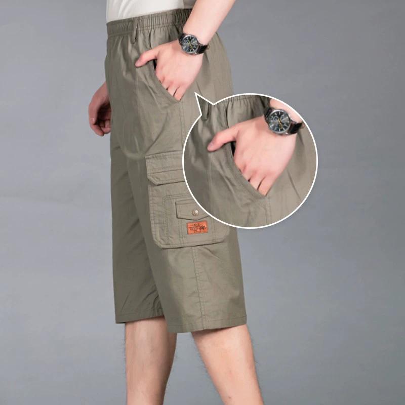 

Укороченные брюки, мужские спортивные брюки-карго с несколькими карманами, свободный крой, стильные, со средней талией, на открытом воздухе для мужчин 4XL светло-серый