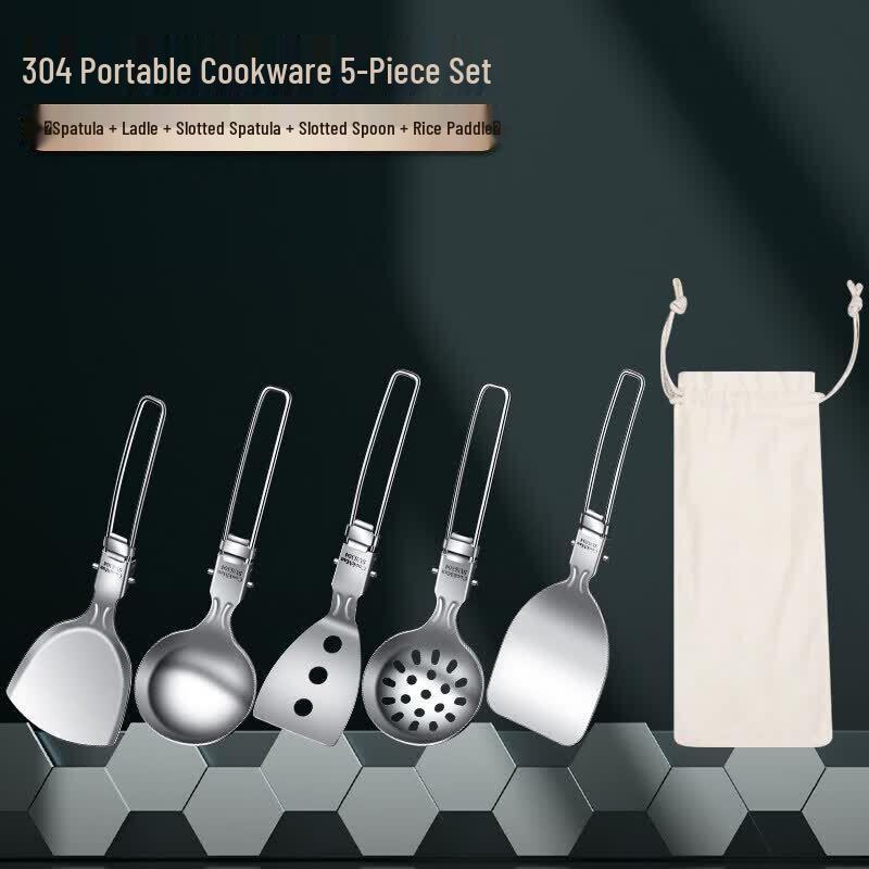 Qiwei Outdoor Portable Folding Stainless Steel Utensil Set