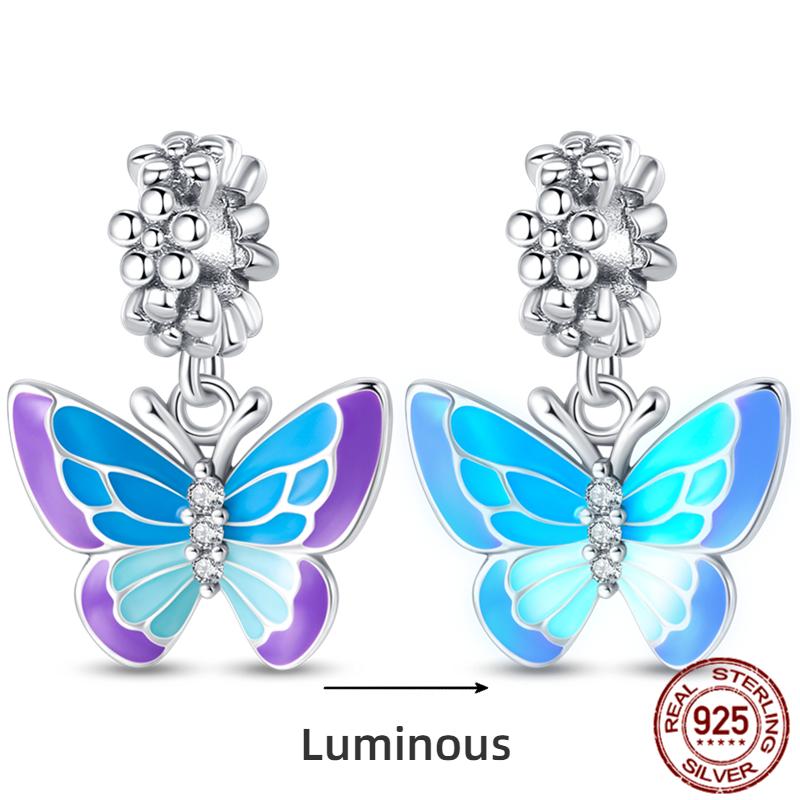 Copper Ocean Series Octopus Turtle Luminous Charms Fit 4Mm Hole Diameter Bracelet Charm Beads Necklace Diy Female Jewelry