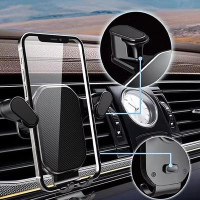 Car Mobile Phone Holder Gravity Lock Fixed Air Outlet Navigation Holder 360 Degree Adjustment Suitable For 4-7in Mobile Pho B0Q5