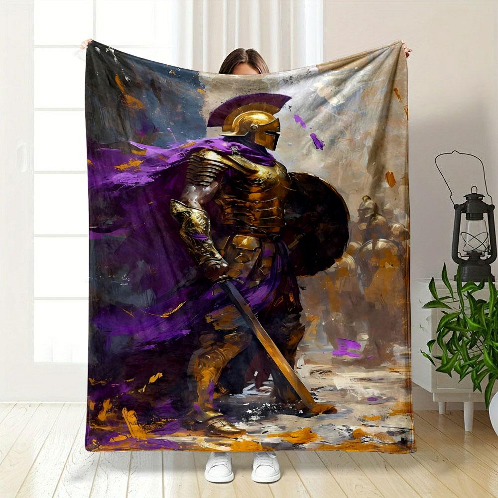 Goldene spartanische Krieger-Decke Schlafzimmer-Decke für Wohnzimmer-Sofa Mittagspause Weicher Überwurf für Freundes-Festival Geschenk
