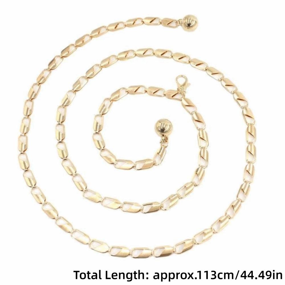 Fashion Metal Waist Chain Silver Gold Color Carved Hollow Out High Waist Belt All-Match Chain Belts for Women Dress
