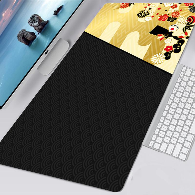 Black and White Mousepad Gamer Kawaii Non-slip Mouse Pad 40x90cm Mouse Mat Sakura Card Gaming Mausepad Deskmat Tappetino Mouse