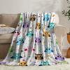 Colorful Cartoon Owl Theme Flannel Blanket - Suitable for Sofa, Travel, Bed, Camping, Office, Decoration, Multipurpose Christmas