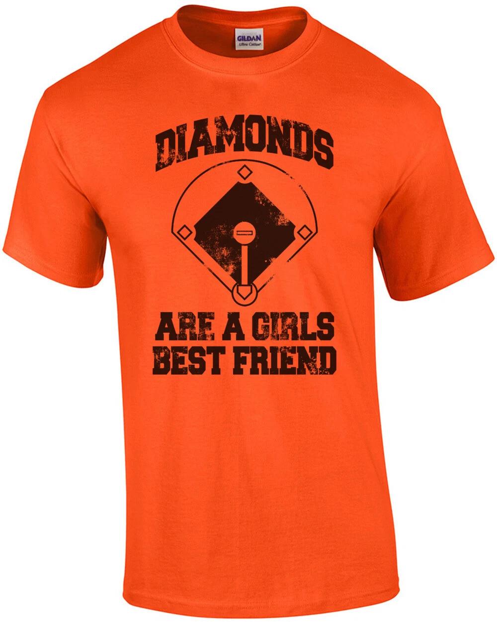 Diamonds Are A Girls Best Friend Baseball T-Shirt XL