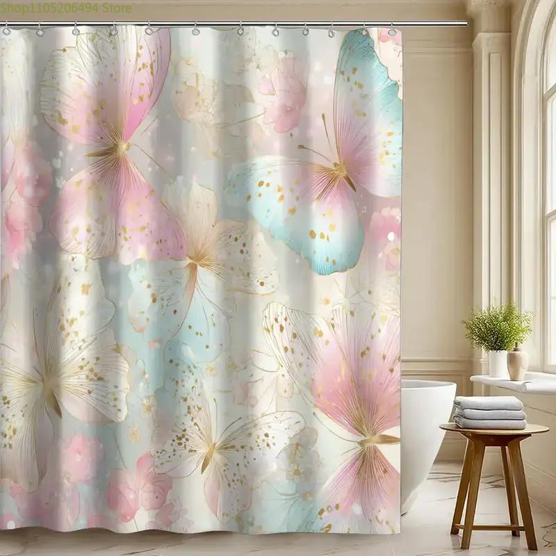 Ein Badezimmer-Duschvorhang zur Feier von Hochzeitsjubiläen, Enthält 12 Haken, Maße 70,87*70,87 Zoll, Perfekt für Zuhause